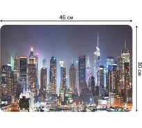 Набор прямоугольных тканевых салфеток для сервировки стола JOYARTY город современности, плейсмат, 30x46 см, 4 шт. ser002_1063_30x46