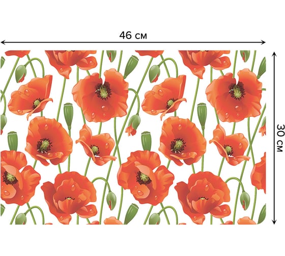 Набор прямоугольных тканевых салфеток для сервировки стола JOYARTY бескрайние маки, плейсмат, 30x46 см, 4 шт. ser002_11900_30x46 1