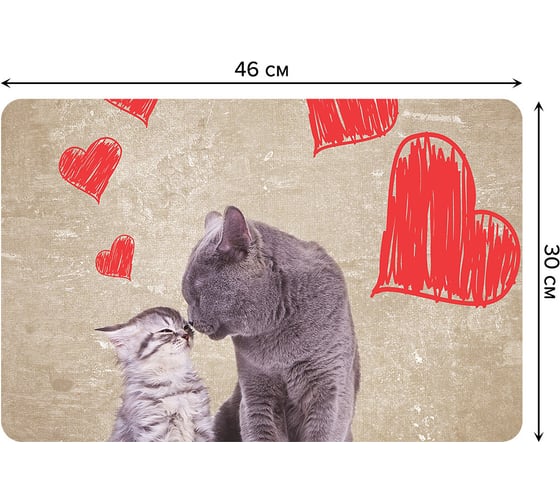 Набор прямоугольных тканевых салфеток для сервировки стола JOYARTY любвеобильные коты, плейсмат, 30x46 см, 4 шт. ser002_25649_30x46 1