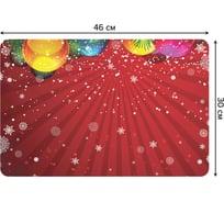 Набор прямоугольных тканевых салфеток для сервировки стола JOYARTY шары и рождество, плейсмат, 30x46 см, 4 шт. ser002_378925_30x46