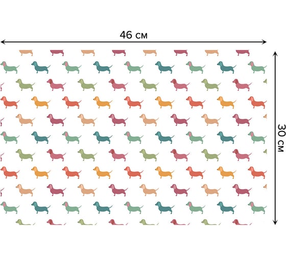 Набор прямоугольных тканевых салфеток для сервировки стола JOYARTY цветные таксы, плейсмат, 30x46 см, 4 шт. ser002_71946_30x46