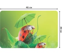 Набор прямоугольных тканевых салфеток для сервировки стола JOYARTY забавные божьи коровки, плейсмат, 30x46 см, 4 шт. ser002_2628_30x46