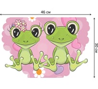 Набор прямоугольных тканевых салфеток для сервировки стола JOYARTY друзья-лягушки, плейсмат, 30x46 см, 4 шт. ser002_11755_30x46