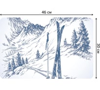 Набор прямоугольных тканевых салфеток для сервировки стола JOYARTY лыжник отдыхает, плейсмат, 30x46 см, 4 шт. ser002_18895_30x46