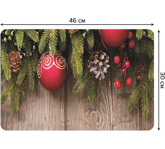 Набор прямоугольных тканевых салфеток для сервировки стола JOYARTY елочные ветки, плейсмат, 30x46 см, 4 шт. ser002_21431_30x46 1