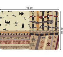 Набор прямоугольных тканевых салфеток для сервировки стола JOYARTY этно коллаж, плейсмат, 30x46 см, 4 шт. ser002_18550_30x46