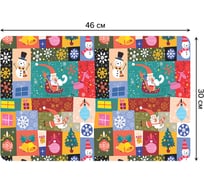 Набор прямоугольных тканевых салфеток для сервировки стола JOYARTY встречай новый год, плейсмат, 30x46 см, 4 шт. ser002_20058_30x46