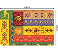 Набор прямоугольных тканевых салфеток для сервировки стола JOYARTY африканская живопись, плейсмат, 30x46 см, 4 шт. ser002_17556_30x46