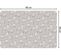 Набор прямоугольных тканевых салфеток для сервировки стола JOYARTY кошачьи игрища, плейсмат, 30x46 см, 4 шт. ser002_20888_30x46