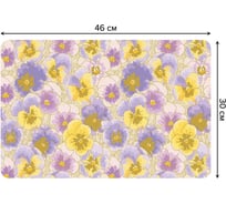 Набор прямоугольных тканевых салфеток для сервировки стола JOYARTY анютины глазки, плейсмат, 30x46 см, 4 шт. ser002_30833_30x46