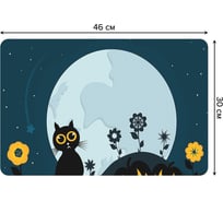 Набор прямоугольных тканевых салфеток для сервировки стола JOYARTY ночной котик, плейсмат, 30x46 см, 4 шт. ser002_19418_30x46
