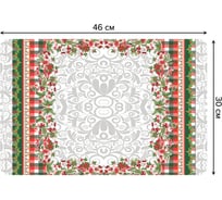 Набор прямоугольных тканевых салфеток для сервировки стола JOYARTY новогодняя рамка, плейсмат, 30x46 см, 4 шт. ser002_29344_30x46