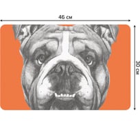 Набор прямоугольных тканевых салфеток для сервировки стола JOYARTY портрет бульдога, плейсмат, 30x46 см, 4 шт. ser002_33028_30x46
