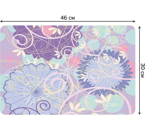 Набор прямоугольных тканевых салфеток для сервировки стола JOYARTY спирали с цветами, плейсмат, 30x46 см, 4 шт. ser002_30900_30x46 1