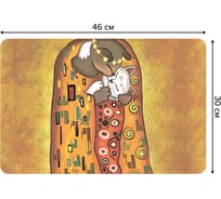 Набор прямоугольных тканевых салфеток для сервировки стола JOYARTY поцелуй котиков, плейсмат, 30x46 см, 4 шт. ser002_385273_30x46