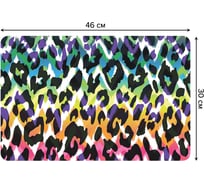 Набор прямоугольных тканевых салфеток для сервировки стола JOYARTY леопардовая радуга, плейсмат, 30x46 см, 4 шт. ser002_4010_30x46