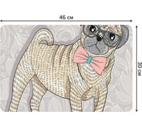 Набор прямоугольных тканевых салфеток для сервировки стола JOYARTY галантный мопс, плейсмат, 30x46 см, 4 шт. ser002_41930_30x46