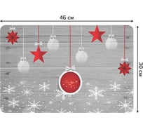 Набор прямоугольных тканевых салфеток для сервировки стола JOYARTY новогодние узоры, плейсмат, 30x46 см, 4 шт. ser002_5654_30x46