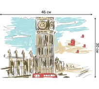 Набор прямоугольных тканевых салфеток для сервировки стола JOYARTY лондонский вид, плейсмат, 30x46 см, 4 шт. ser002_4874_30x46