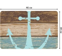 Набор прямоугольных тканевых салфеток для сервировки стола JOYARTY потертый якорь на досках, плейсмат, 30x46 см, 4 шт. ser002_3445_30x46