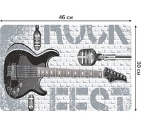 Набор прямоугольных тканевых салфеток для сервировки стола JOYARTY гитара и микрофоны, плейсмат, 30x46 см, 4 шт. ser002_51684_30x46