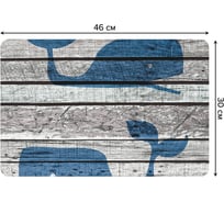 Набор прямоугольных тканевых салфеток для сервировки стола JOYARTY киты на фоне досок, плейсмат, 30x46 см, 4 шт. ser002_5235_30x46