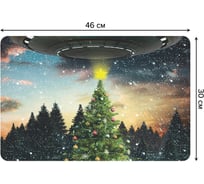 Набор прямоугольных тканевых салфеток для сервировки стола JOYARTY новый год у пришельцев, плейсмат, 30x46 см, 4 шт. ser002_6792_30x46