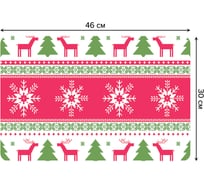 Набор прямоугольных тканевых салфеток для сервировки стола JOYARTY олени с елками, плейсмат, 30x46 см, 4 шт. ser002_5916_30x46