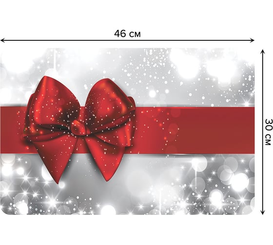 Набор прямоугольных тканевых салфеток для сервировки стола JOYARTY рождественский бант, плейсмат, 30x46 см, 4 шт. ser002_6766_30x46 1
