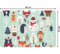 Набор прямоугольных тканевых салфеток для сервировки стола JOYARTY новогодние зверюшки, плейсмат, 30x46 см, 4 шт. ser002_380868_30x46