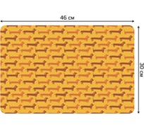 Набор прямоугольных тканевых салфеток для сервировки стола JOYARTY длинные таксы, плейсмат, 30x46 см, 4 шт. ser002_77617_30x46