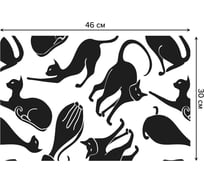 Набор прямоугольных тканевых салфеток для сервировки стола JOYARTY многообразие кошек, плейсмат, 30x46 см, 4 шт. ser002_4897_30x46