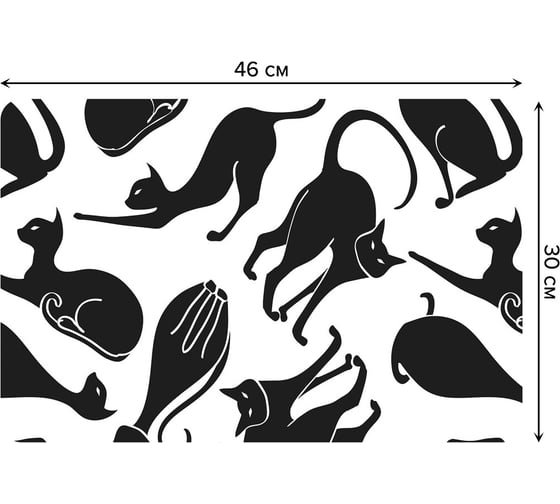 Набор прямоугольных тканевых салфеток для сервировки стола JOYARTY многообразие кошек, плейсмат, 30x46 см, 4 шт. ser002_4897_30x46