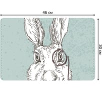 Набор прямоугольных тканевых салфеток для сервировки стола JOYARTY заяц-джентльмен, плейсмат, 30x46 см, 4 шт. ser002_54022_30x46