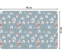 Набор прямоугольных тканевых салфеток для сервировки стола JOYARTY дед мороз в деревне, плейсмат, 30x46 см, 4 шт. ser002_419831_30x46