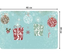 Набор прямоугольных тканевых салфеток для сервировки стола JOYARTY новогодние еловые ветки, плейсмат, 30x46 см, 4 шт. ser002_5586_30x46