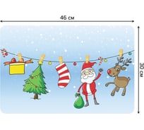 Набор прямоугольных тканевых салфеток для сервировки стола JOYARTY новогодняя сушилка, плейсмат, 30x46 см, 4 шт. ser002_78077_30x46