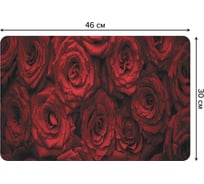 Набор прямоугольных тканевых салфеток для сервировки стола JOYARTY алые розы, плейсмат, 30x46 см, 4 шт. ser002_55699_30x46