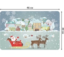 Набор прямоугольных тканевых салфеток для сервировки стола JOYARTY дед мороз к нам мчится, плейсмат, 30x46 см, 4 шт. ser002_419857_30x46