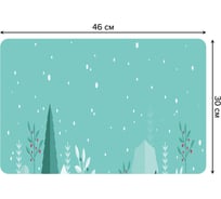 Набор прямоугольных тканевых салфеток для сервировки стола JOYARTY зимний лес арт, плейсмат, 30x46 см, 4 шт. ser002_90317_30x46