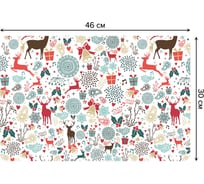 Набор прямоугольных тканевых салфеток для сервировки стола JOYARTY новогодние олени, плейсмат, 30x46 см, 4 шт. ser002_6130_30x46