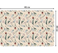 Набор прямоугольных тканевых салфеток для сервировки стола JOYARTY необычные тюльпаны, плейсмат, 30x46 см, 4 шт. ser002_73623_30x46