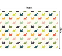 Набор прямоугольных тканевых салфеток для сервировки стола JOYARTY цветной трафарет йоркшира, плейсмат, 30x46 см, 4 шт. ser002_71954_30x46