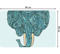 Набор прямоугольных тканевых салфеток для сервировки стола JOYARTY восточные элементы на портрете слона, плейсмат, 30x46 см, 4 шт. ser002_85875_30x46