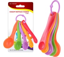 Набор мерных ложек МУЛЬТИДОМ 5 шт., 5 цветов VL80-244