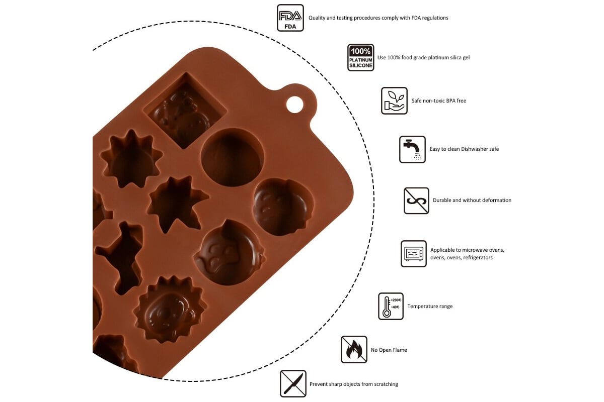 Силиконовая форма для шоколада, желе и карамели Beroma детские игрушки, 15  ячеек 07823040