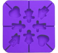 Силиконовая форма для конфет на палочке Beroma домик, человечек, сердце, 8 ячеек 07824025