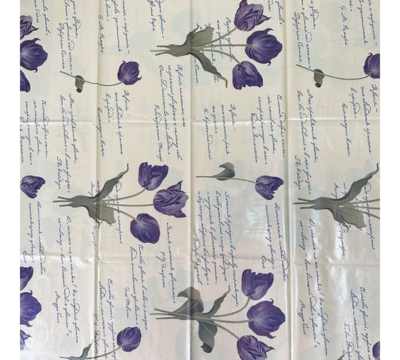 Скатерть Умничка Тюльпаны (80) полиэтилен, 120x180 см, бежевый MPU8720