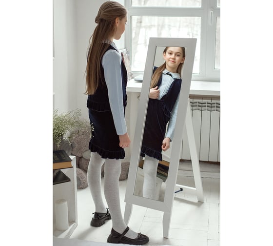 Напольное зеркало Мебелик BeautyStyle 1 белый, 138 см х 35 см 8306