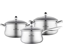 Набор посуды Bella Cucina 6 предметов, 2.7л, 3.6л, ковш 1.9л, нерж. сталь BC-2141 2141-BC
